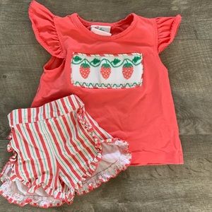 Shrimp and Grits Kids smocked set